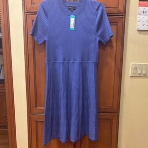 Elegant Periwinkle Blue Knit Dress